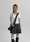 Roman Frill Check Skirt