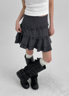 Roman Frill Check Skirt