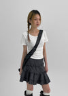 Roman Frill Check Skirt