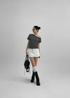 Selchu One-Shoulder Stripe Short Sleeve Tee