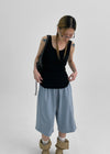 Shariang U-Neck Long Sleeveless Top