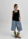 Shariang U-Neck Long Sleeveless Top