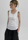 Shariang U-Neck Long Sleeveless Top