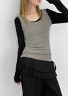 Shariang U-Neck Long Sleeveless Top