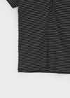 Dot Stripe Henley Neck Short Sleeve Hoodie