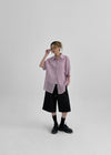 (UNISEX) Dalpo Seersucker Short Sleeve Check Shirt