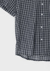 (UNISEX) Dalpo Seersucker Short Sleeve Check Shirt