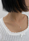 (SILVER 925) Touilling Drop Necklace
