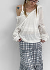 Summer King Summer See-through Off-shoulder Hoodie