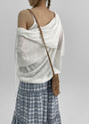 Summer King Summer See-through Off-shoulder Hoodie
