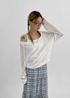 Summer King Summer See-through Off-shoulder Hoodie