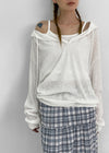 Summer King Summer See-through Off-shoulder Hoodie