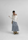 Doomki Summer Check Long Skirt