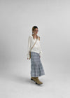Doomki Summer Check Long Skirt