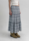 Doomki Summer Check Long Skirt