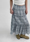 Doomki Summer Check Long Skirt