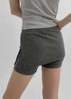 Nerfen Eyelet Waffle Mini Skirt Pants