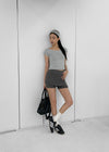 Nerfen Eyelet Waffle Mini Skirt Pants