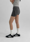 Nerfen Eyelet Waffle Mini Skirt Pants