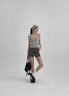Nerfen Eyelet Waffle Mini Skirt Pants