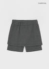 Nerfen Eyelet Waffle Mini Skirt Pants