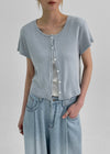 Krerba Cotton Punching Short Sleeve Cardigan