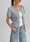 Krerba Cotton Punching Short Sleeve Cardigan