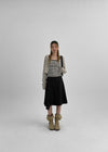 Denepher Asymmetric Flare Midi Skirt