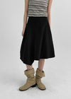 Denepher Asymmetric Flare Midi Skirt