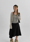 Denepher Asymmetric Flare Midi Skirt