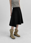Denepher Asymmetric Flare Midi Skirt