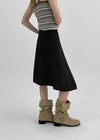 Denepher Asymmetric Flare Midi Skirt