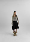Denepher Asymmetric Flare Midi Skirt