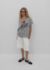 [MADE] Chiri Dot Print Off-Shoulder Short Sleeve Tee