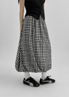 Pumkids Check Balloon Long Skirt