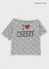 [MADE] Chiri Dot Print Off-Shoulder Short Sleeve Tee
