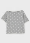 [MADE] Chiri Dot Print Off-Shoulder Short Sleeve Tee