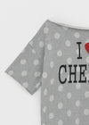 [MADE] Chiri Dot Print Off-Shoulder Short Sleeve Tee