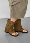 Holpy Tassel Suede Thong Mid Boots