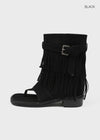 Holpy Tassel Suede Thong Mid Boots