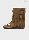 Holpy Tassel Suede Thong Mid Boots