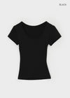 Dicuber Slim U-Neck Short Sleeve Tee