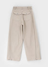 Wilep Folding Back Pocket Wide Cotton Pants