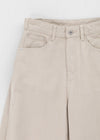 Wilep Folding Back Pocket Wide Cotton Pants