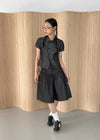 Lanby Pocket Asymmetric Button Puff Shirt