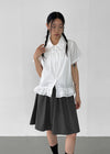Chukia Shirring Frill Short Sleeve Shirt