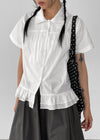Chukia Shirring Frill Short Sleeve Shirt