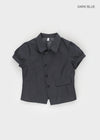 Lanby Pocket Asymmetric Button Puff Shirt