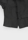 Lanby Pocket Asymmetric Button Puff Shirt