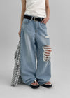Rildy Distressed Wide Denim Pants